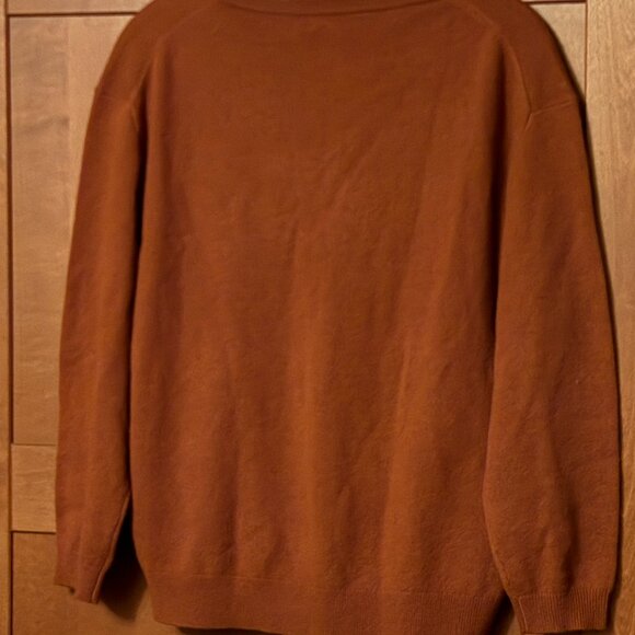 $168 J Crew V-neck luxury Cashmere Deep Rust Sz XS sweater - Picture 3 of 5